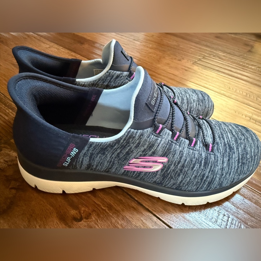 Skechers Women Slip-ins Summits Dazzling Haze Navy Blue Sneakers‎ Shoes 7.5